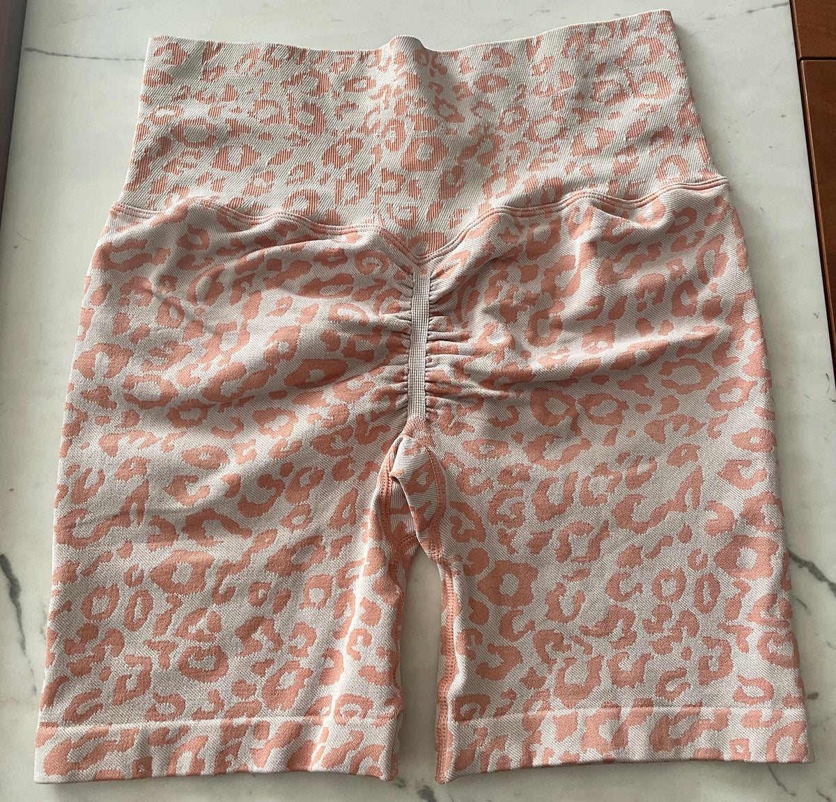 Adapt High Waisted Scrunch Shorts - Peach Leopard - ShopperBoard